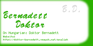 bernadett doktor business card